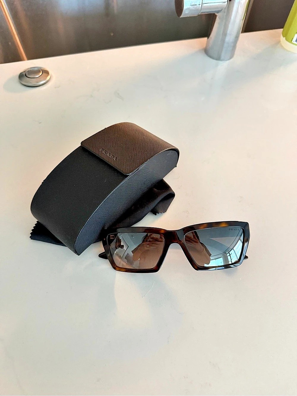 Prada Disguise Sunglasses SPR 04V Tortoiseshell Square